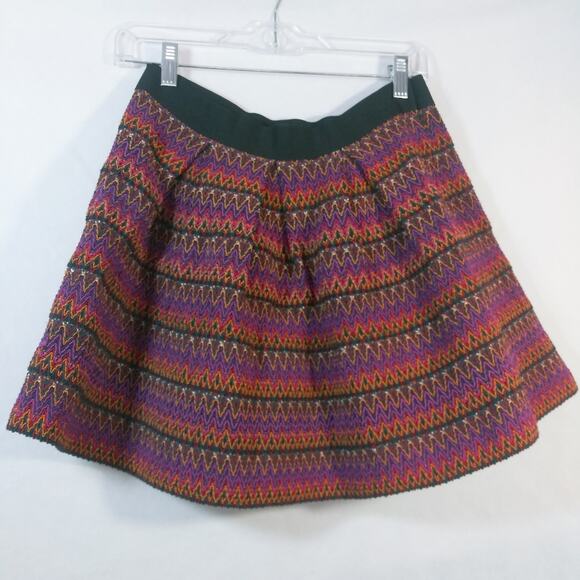 Forever 21 Multi Color Heavy Woven Skater Skirt Size L - Picture 3 of 5